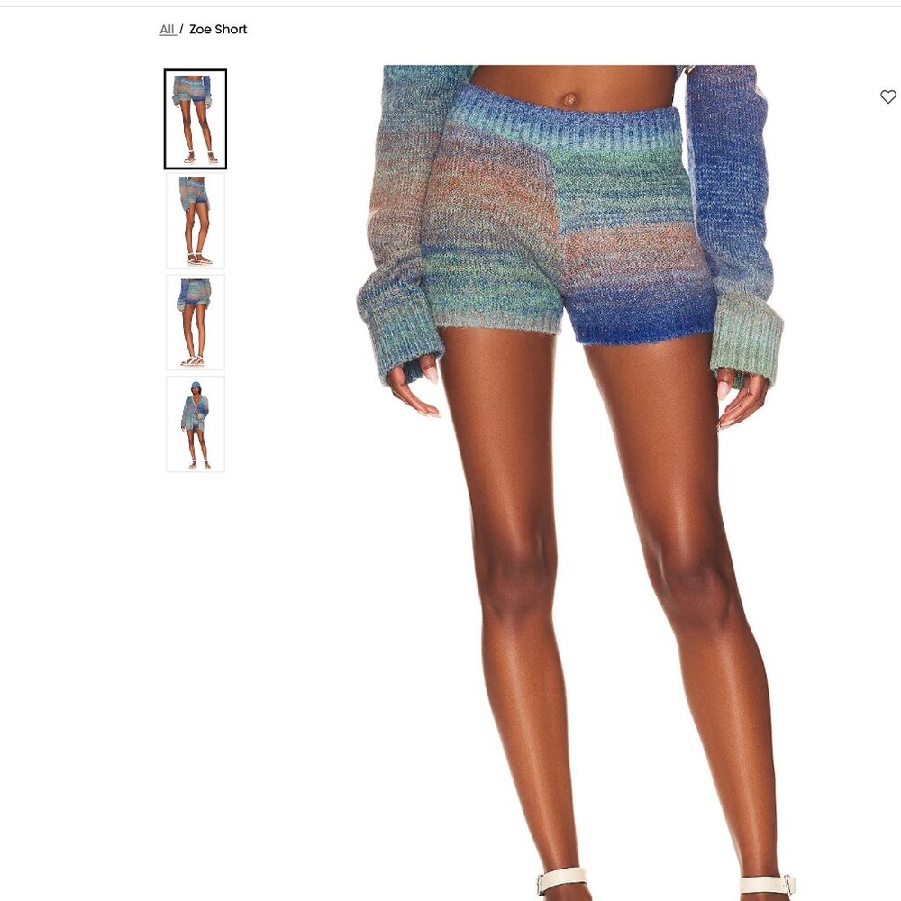 NWT L Space zoe short women's size M Norrebro Ombre teal knitblend beachwear